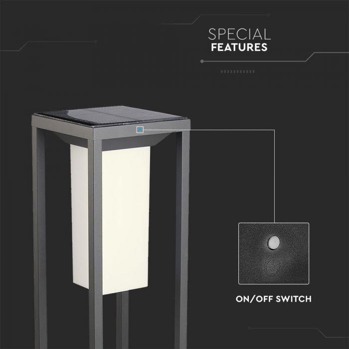Lampa LED Solar Cip SAMSUNG 2W Cu Senzor Corp Gri Alb Cald [2]