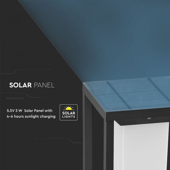 Lampa LED Solar Cip SAMSUNG 2W Cu Senzor Corp Gri Alb Cald [4]