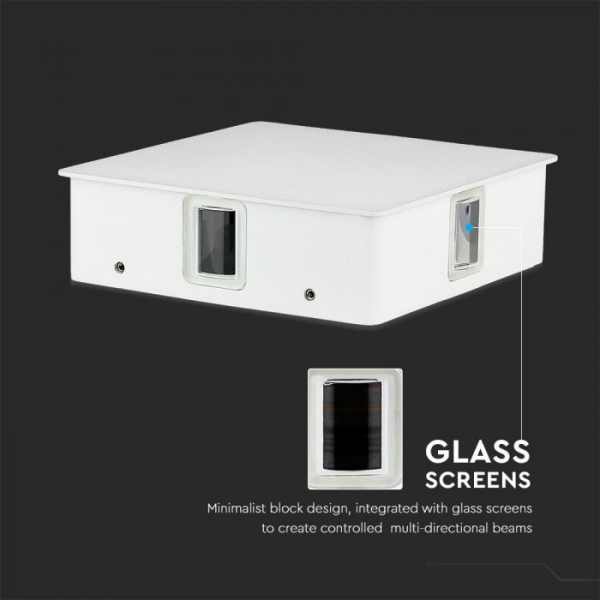 Aplica LED 4W Alba Patrata IP65 Alb Cald [7]