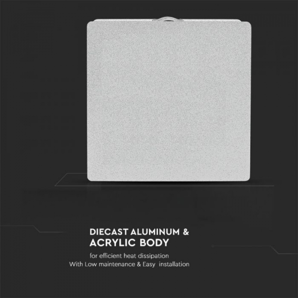 Aplica LED 4W Alba Patrata IP65 Alb Cald [9]