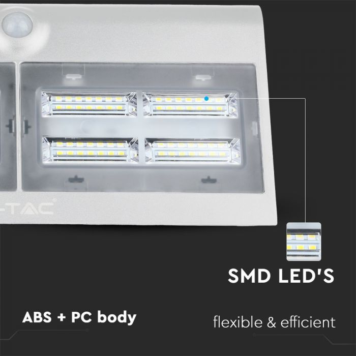 Lampă LED de perete cu încărcare solară  7W LED Corp Alb&Negru Lumină neutră [2]