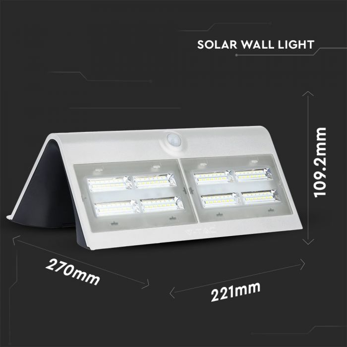 Lampă LED de perete cu încărcare solară  7W LED Corp Alb&Negru Lumină neutră [4]