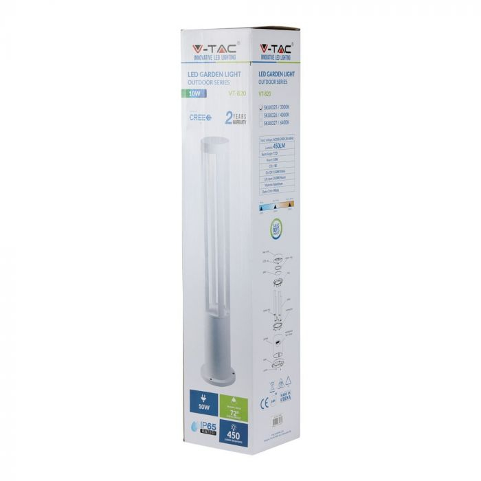 Lampa Led Stalpisor de Gradina 10W Corp Alb 80cm Alb Cald [3]
