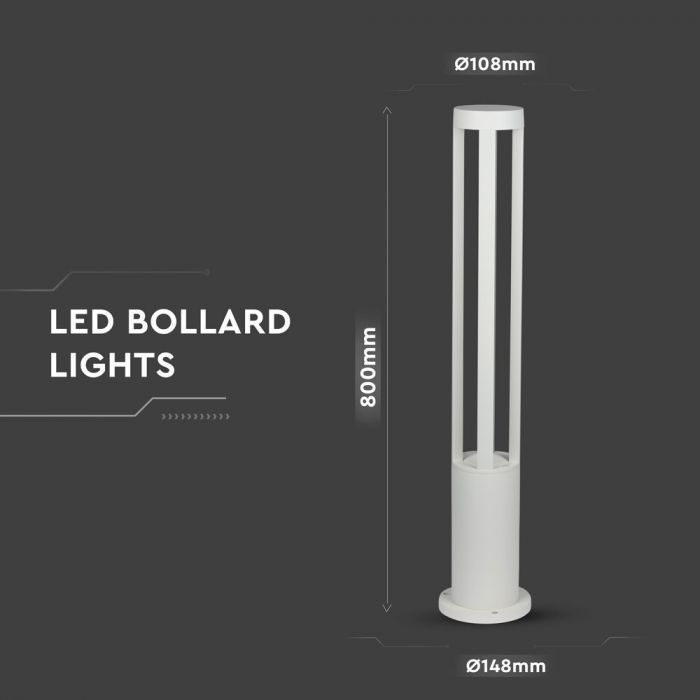 Lampa Led Stalpisor de Gradina 10W Corp Alb 80cm Alb Cald [4]