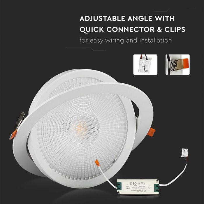 Spot LED 10W Orientabil Cu CIP SAMSUNG IP20 Rotund Alb Cald/Alb Natural/Alb Rece [2]