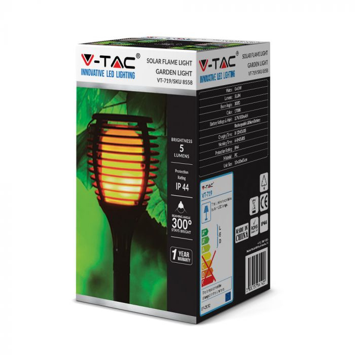 Corp LED 1W încărcare solară aplicat, țăruș sau suspendat tip flacără, lumina calda [9]