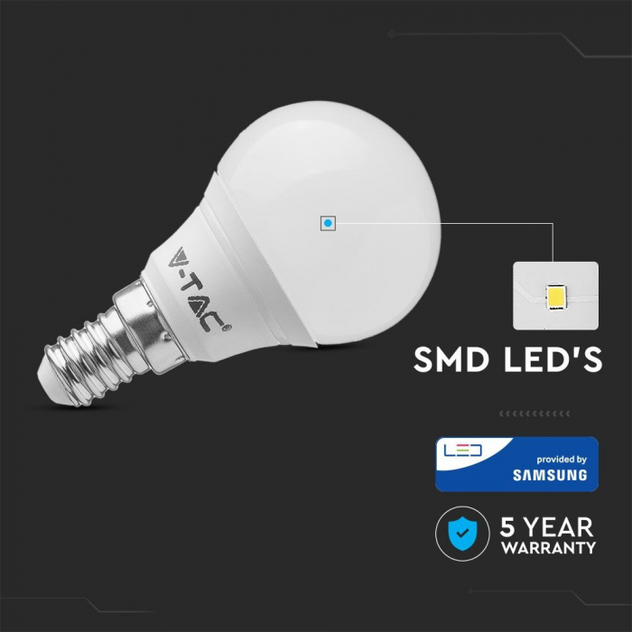 Bec LED E14 5.5W P45 Alb Cald 168 [3]