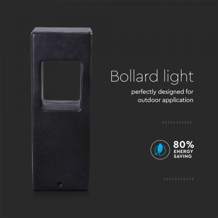 Lampa Led Stalpisor 12W pentru Gazon din Beton Corp Gri Inchis Alb Cald [6]