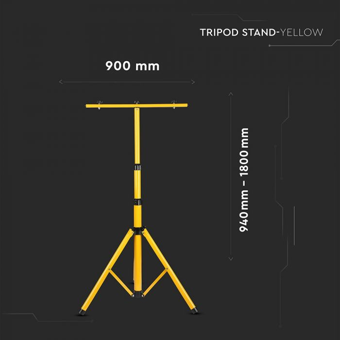 Trepied Aluminiu Pentru Doua Proiectoare(10W, 20W, 30W si 50W) Corp Galben [4]