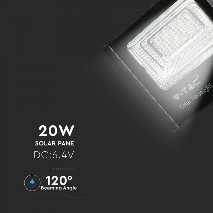 Proiector LED 20W Alb Rece Cu Panou Solar [7]