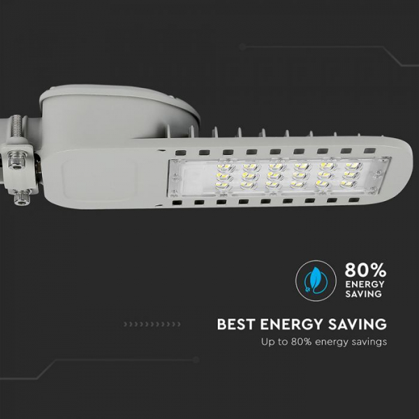 Lampa Stradala LED Slim 100W 120lm/W Cip Samsung Corp Gri Alb Rece - 5 Ani Garantie [6]