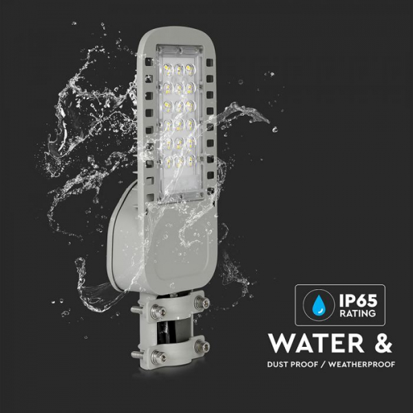 Lampa Stradala LED Slim 100W 120lm/W Cip Samsung Corp Gri Alb Rece - 5 Ani Garantie [7]