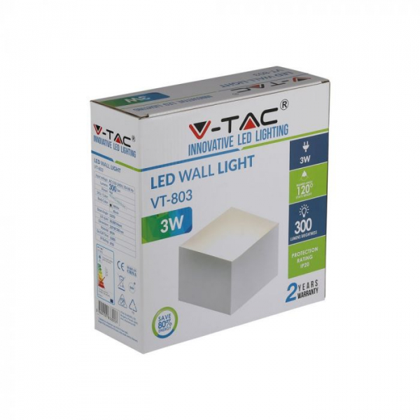 Aplica LED Alba 3W IP20 Chip BRIDGELUX Alb Natural [5]