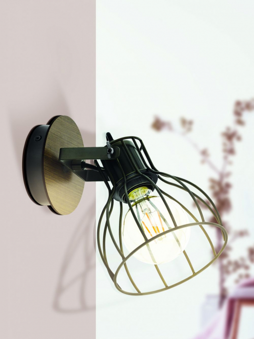 Aplica lemn EGLO SAMBATELLO E27 1X40W, Maro, argintiu [2]