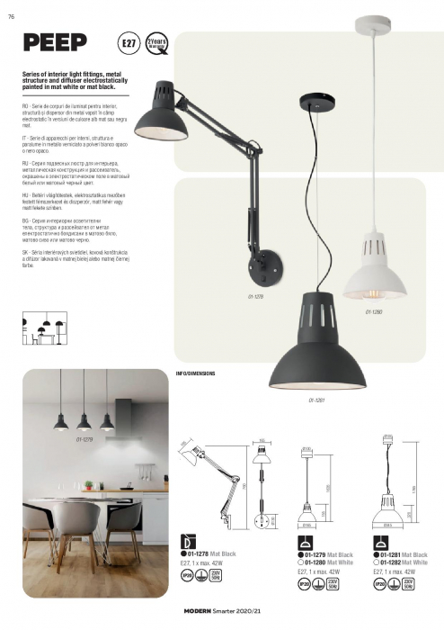 Aplica Redo Peep, metal, negru 01-1278 [2]