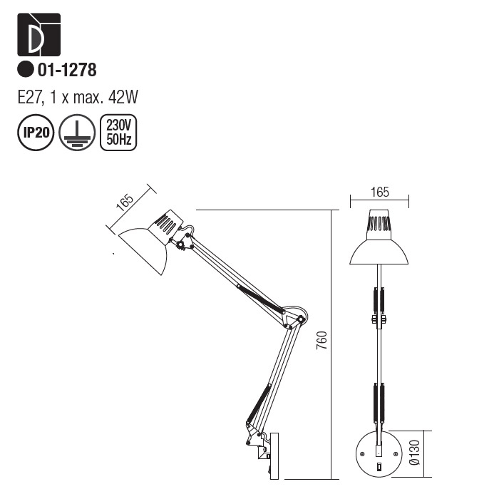 Aplica Redo Peep, metal, negru 01-1278 [3]