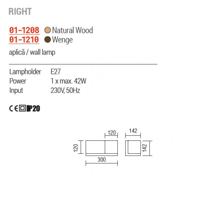 Aplica Redo Nook, lemn, wenge 01-1210 [4]