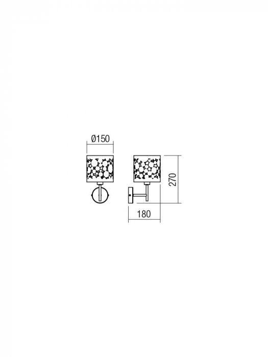 Aplica Redo Melia, crom, textil, 1XE14, 01-2137 [3]