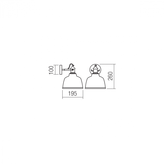 Aplica Redo Peep, metal, negru 01-1278 [3]