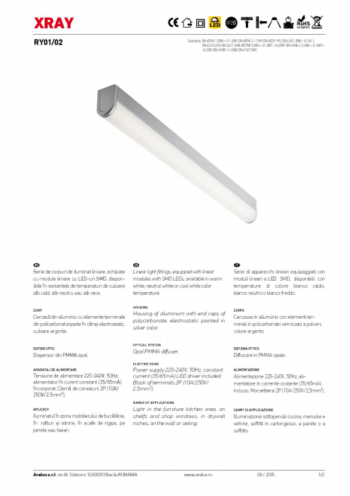 Corp de Iluminat cu LED Liniar XRay 220-240V AC 14W 54cm Alb Cald [4]
