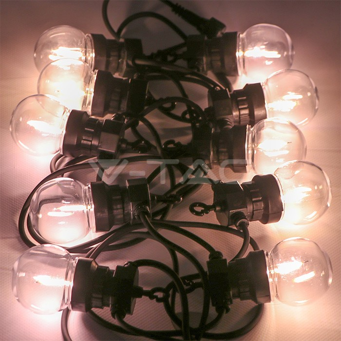 Ghirlandă Luminoasa LED  5M 10 Becuri Filament Lumina Calda 3000K [2]