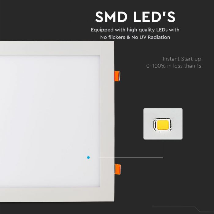 Panou LED 36W patrat Alb rece montaj Incastrat [5]