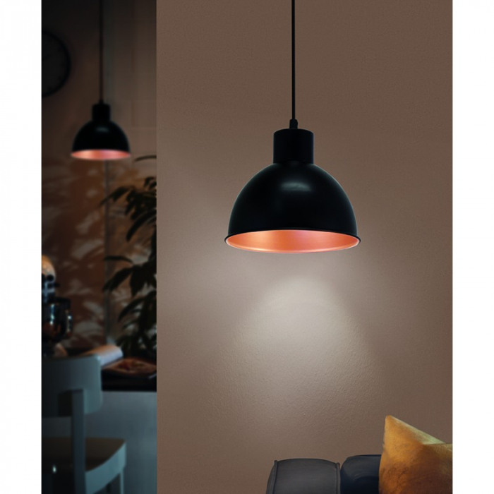 Pendul EGLO TRURO 1 49238, E27 1X60W Ø210mm, Negru, cupru [2]