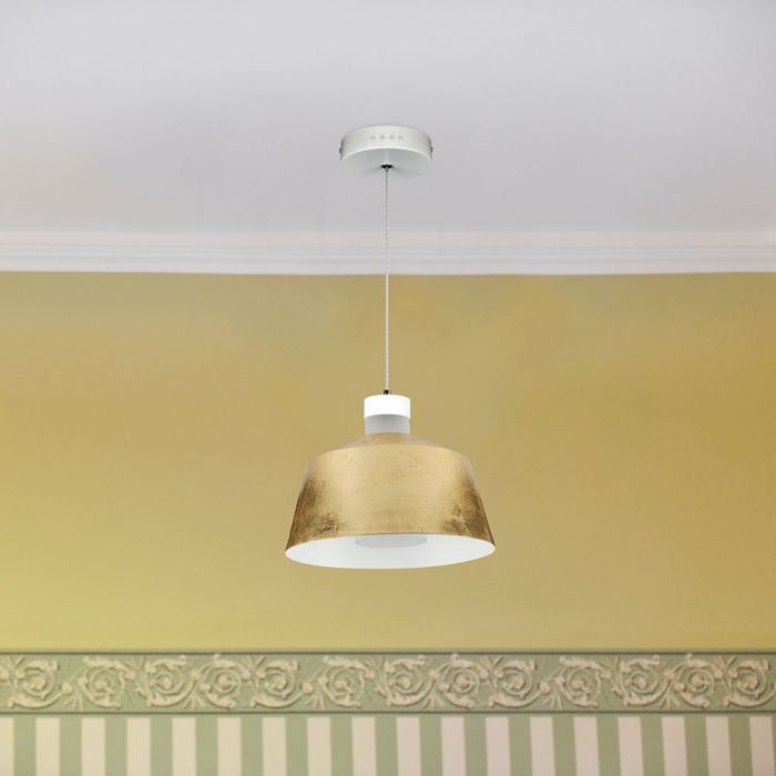 Pendul LED Suspendat Abajur 250mm x190mm 7W Corp Auriu - Lumina Calda/Neutra LED incorporat [7]