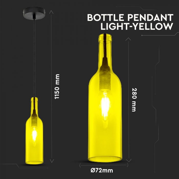 Pendul LED tip Sticla E14 Galben 5 Ani Garantie [2]