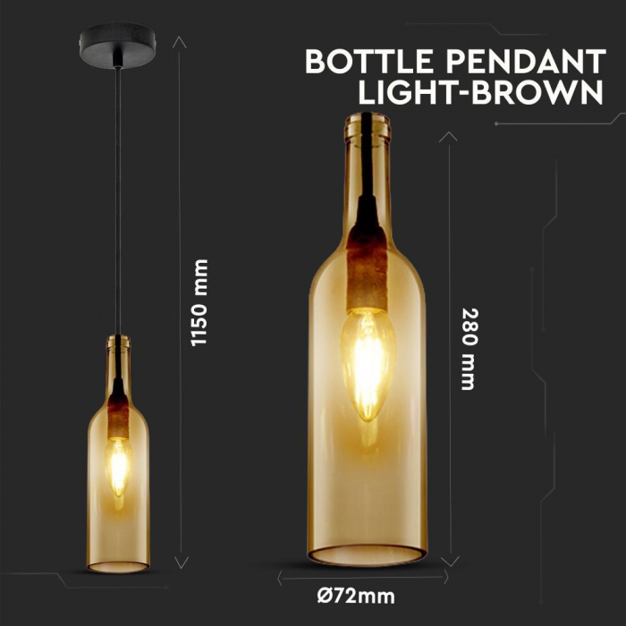 Pendul LED tip Sticla maro E14 5 Ani Garantie [2]