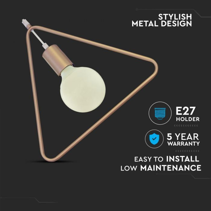 Pendul Suspendat E27 Metal Champagne Gold Geometric 5 Ani Garantie [2]