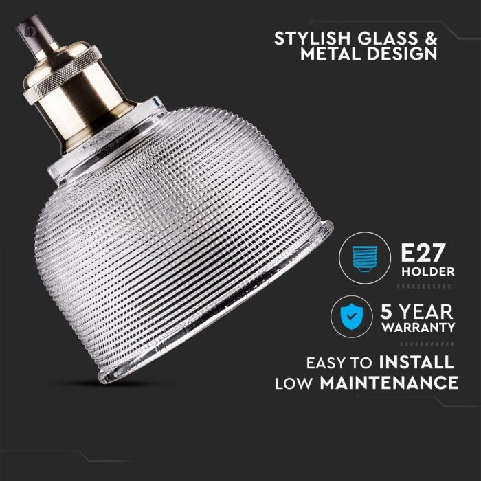 Pendul Suspendat E27 Metal + Sticla Transparent 5 Ani Garantie [2]