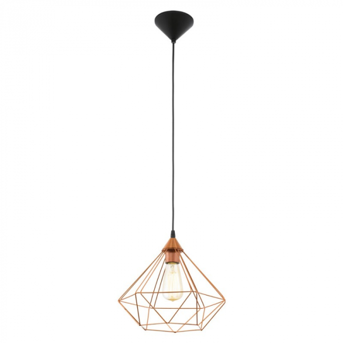 Pendul vintage EGLO TARBES 94194, E27 1X60W Ø325mm, Negru, cupru [1]