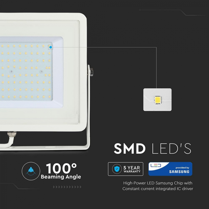 Proiector 100W LED SMD CIP SAMSUNG Corp Alb [3]