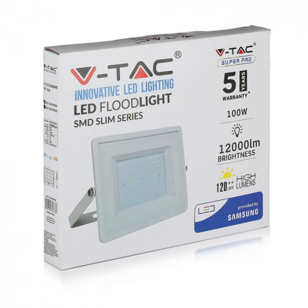 Proiector LED SMD 100W SLIM Cip SAMSUNG Corp Alb 120lm/W [2]