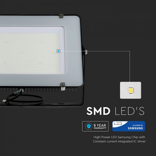 Proiector LED SMD 300W Cip SAMSUNG SLIM Negru rece 120LM/W [2]