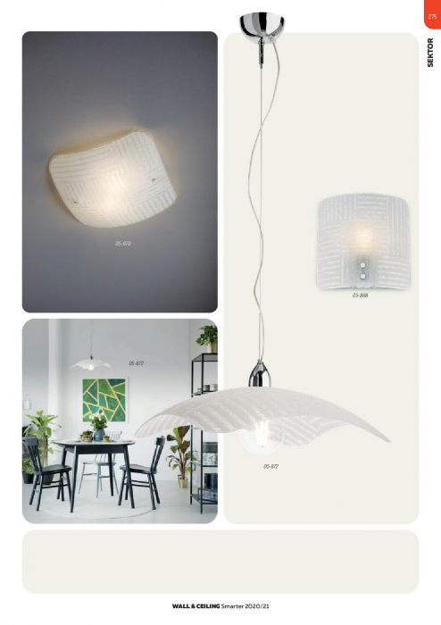 Pendul Redo Sektor alb cu structură din metal cromat [3]