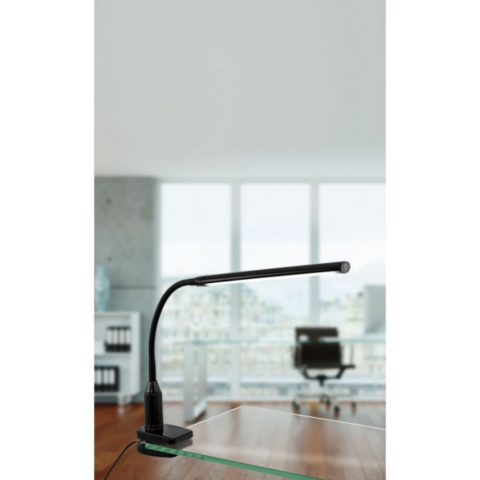 Veioza birou cu clema, dimabila EGLO LAROA LED 4.5W 550lm 4000K, Neagra [2]