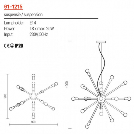 Lustra Redo Stellar inaltime reglabila 01-1215 [3]