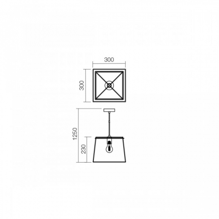 Suspensie Redo Sketch, negru, cupru, 1XE27, 30 cm [1]