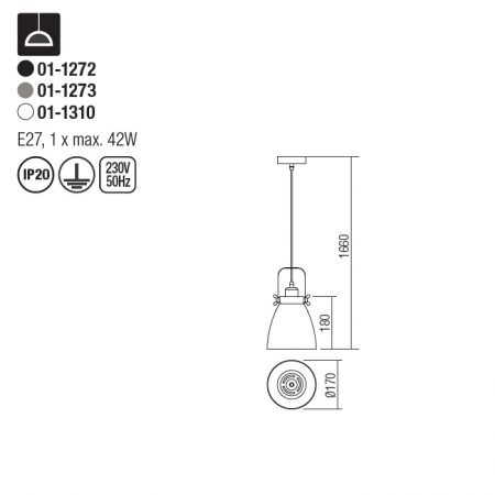 Suspensie Redo Arne alb, metal 01-1310 [3]