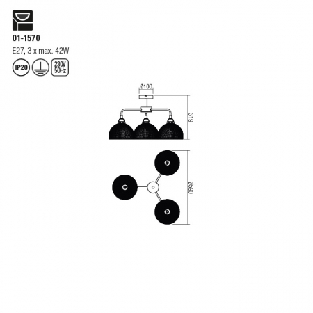 Lustra Redo Tamis 3XE27, 01-1570 [1]