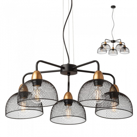 Candelabre, Lustre și Pendule LED - Lustra Redo Tamis, negru mat, 5XE27, 01-1574