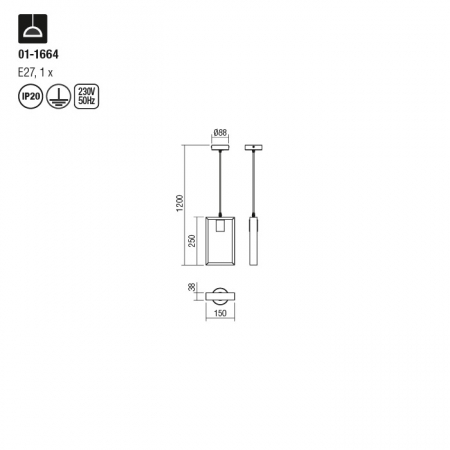 Suspensie Redo Timber, negru mat, lemn fag, 1XE27, 01-1664 [3]