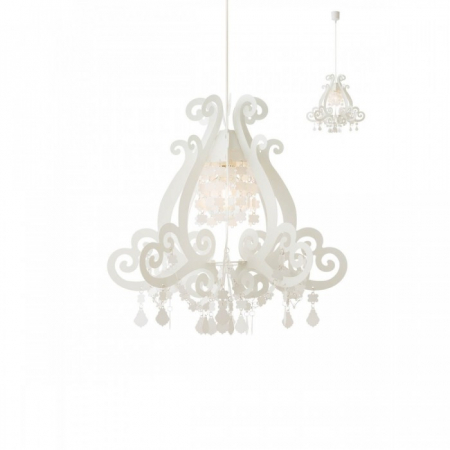 Suspensie Redo Tracy cu ornamente, alb, 1XE27 [0]