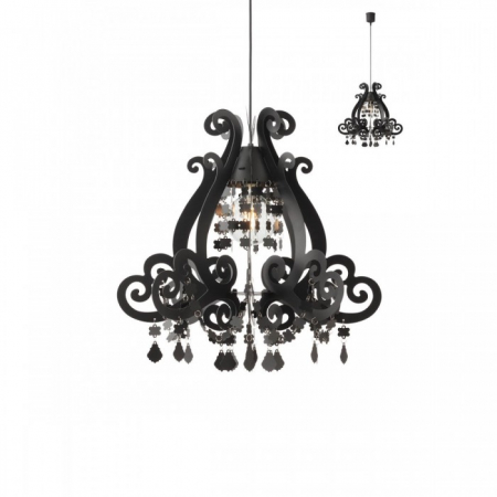 Candelabre, Lustre și Pendule LED - Suspensie Redo Tracy cu ornamente, negru, 1XE27