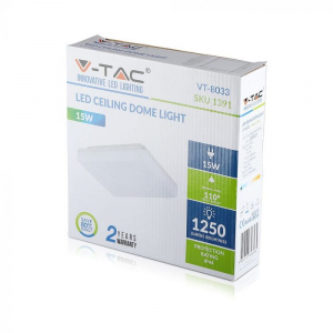 Plafoniera LED Alba 15W Corp Patrat Alb Rece [3]