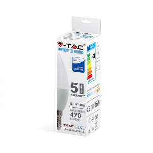 Bec LED 5.5W E14 Tip Lumanare Samsung Chip Alb Cald [8]