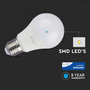 Bec LED - CIP SAMSUNG 6.5W E27 A++ A60 Alb Cald/Alb natural/Alb Rece- 5 Ani Garantie [1]