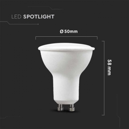 Bec LED spot  5W GU10 SMD  Alb cald/Alb Natural/Alb Rece - cutie 6 buc [4]